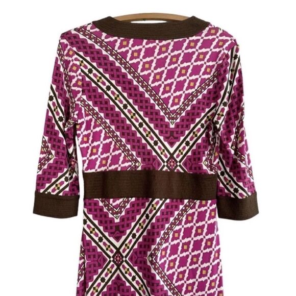 Tory Burch 100% Silk Tunic Pink Geometric Design Dress Size M - Picture 9 of 10